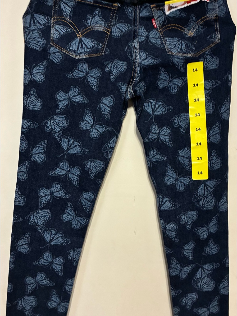 Levi’s Girls' Navy Butterfly Print Jeans